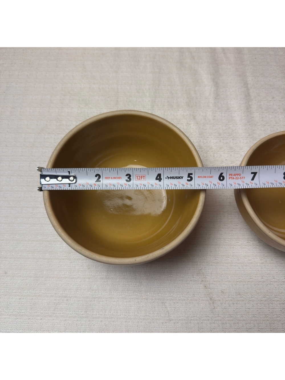 Vintage Americana General Stoneware Nesting Bowl Set Brown Pottery 2 Pc - Picture 8 of 9